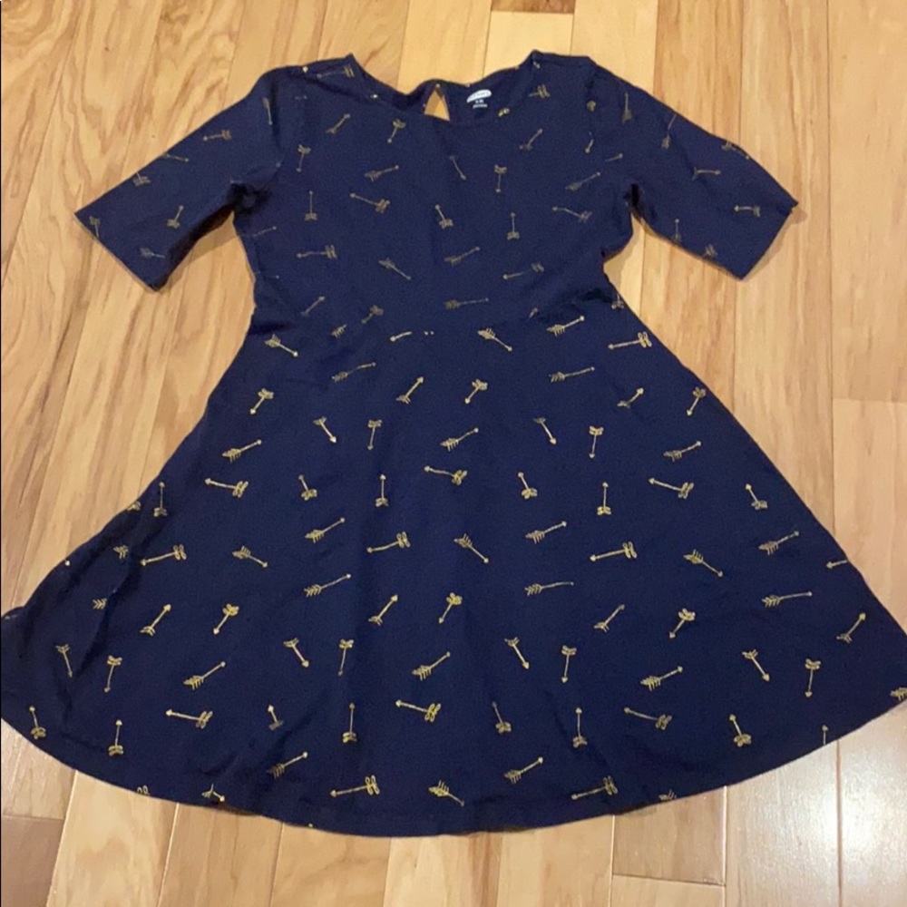 Old Navy super soft dress navy w/ gold arrows Sz 8
